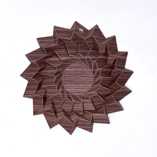 Walnut Origami Ornament Pair