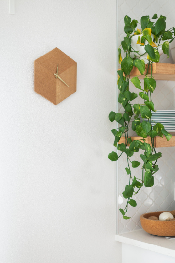 Solid White Oak Analog Iso Clock